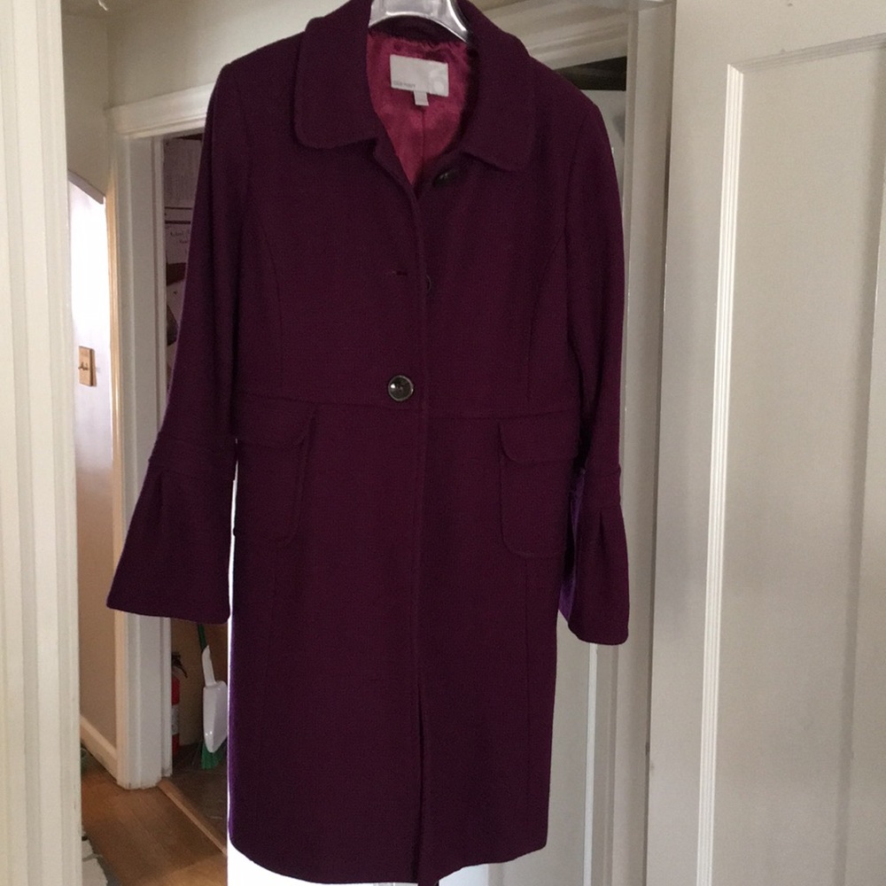Beautiful royal purple a-line coat with lining.